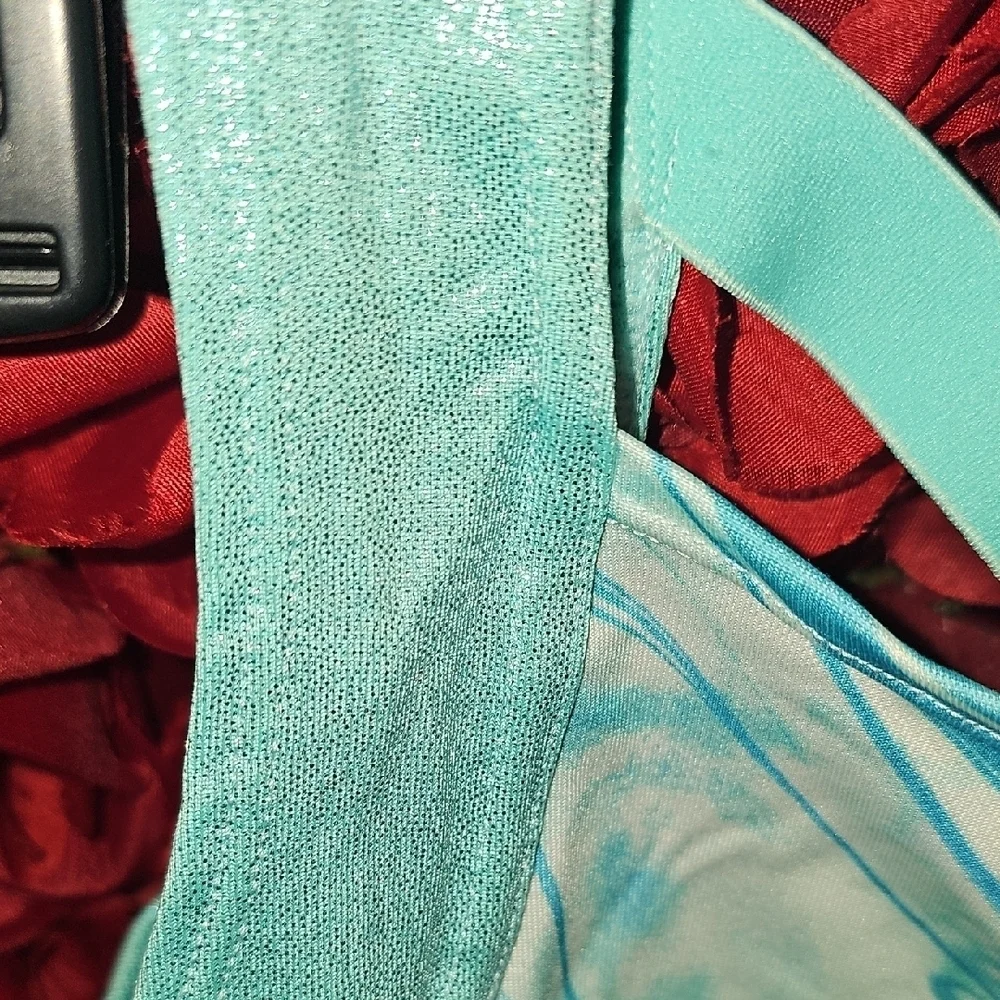 Justice Girls Swirled Blue and White Leotard Size 12